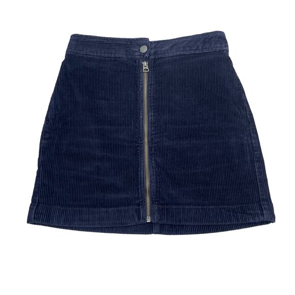 WILFRED FREE Aritzia  Free Lily Corduroy Mini Skirt Sz 2 Navy - Picture 2 of 6